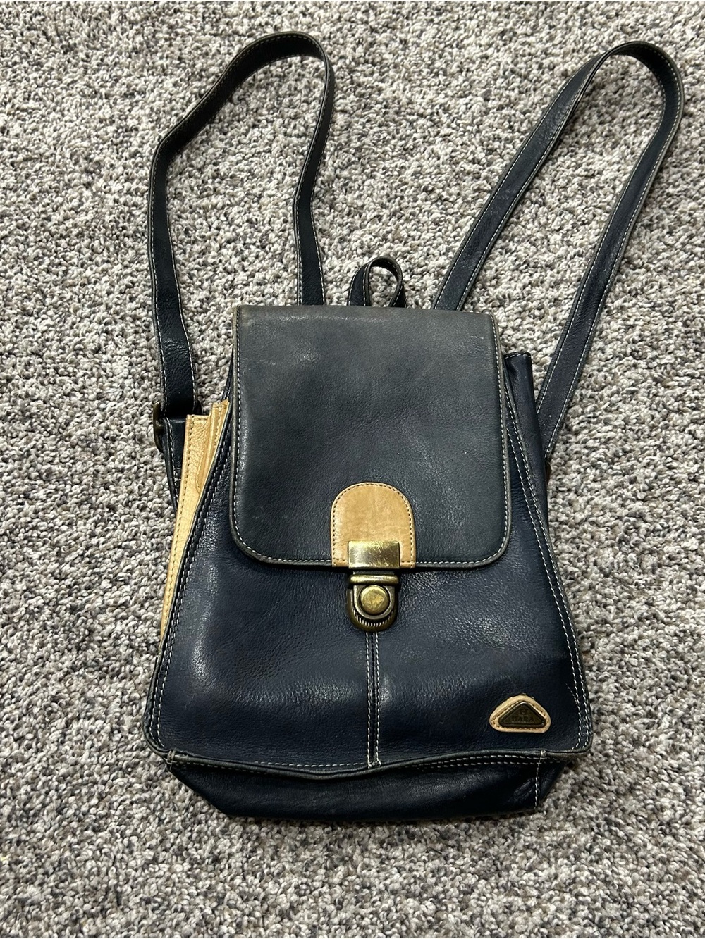 Vintage Hara Mini Soft Leather Backpack Travel Bag Brown Western Bohemian